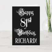 81ste verjaardag: Fancy, elegant Manuscript + de N Kaart (Voorkant)