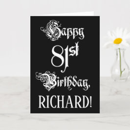 81ste verjaardag: Fancy, elegant Manuscript + de N Kaart