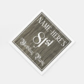 81ste verjaardag — Fancy script, Faux-houten look Servet (Hoek)