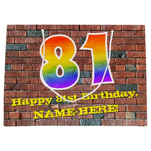 81ste verjaardag: Fun, door graffiti geïnspireerde Groot Cadeauzakje (Voorkant)