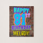 81ste verjaardag ~ Fun, geïnspireerde Urban Graffi Legpuzzel (Verticaal)