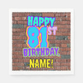 81ste verjaardag ~ Fun, geïnspireerde Urban Graffi Servet (Voorkant)
