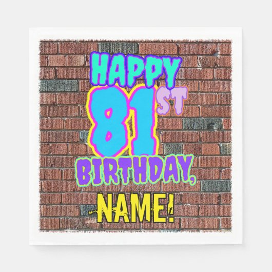 81ste verjaardag ~ Fun, geïnspireerde Urban Graffi Servet (Voorkant)