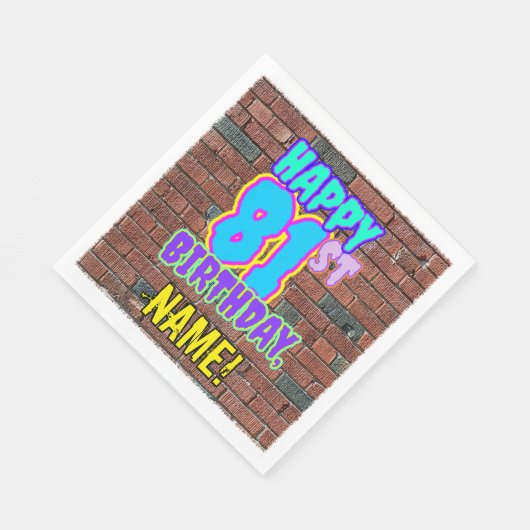 81ste verjaardag ~ Fun, geïnspireerde Urban Graffi Servet (Hoek)