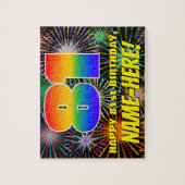 81ste verjaardag: Fun, kleurrijk gevuurwerk Legpuzzel (Verticaal)