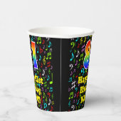 81ste verjaardag: Fun Muzieknoten Pattern, Rainbow Papieren Bekers (Rechts)