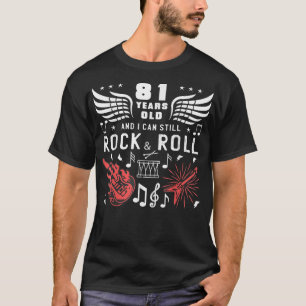 81ste verjaardag gag die 81 jaar oude gitaardrum d t-shirt