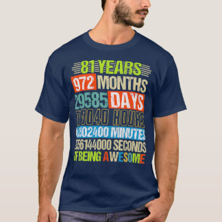 81ste verjaardag Gifts Funny Countdown 81 jaar oud T-shirt