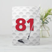 81ste verjaardag golf thema feest kaart (Staand voorkant)