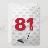 81ste verjaardag golf thema feest kaart (Voorkant)