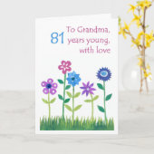 81ste verjaardag Kaart grootmoeder - Bloemen (Gele Bloem)
