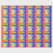 81ste verjaardag: kleurrijk, vun regenboogpatroon 