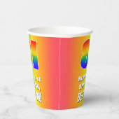 81ste verjaardag: kleurrijk, vun regenboogpatroon  papieren bekers (Rechts)