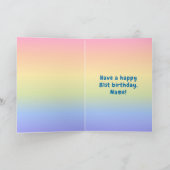 81ste verjaardag: kleurrijke regenboog # 81, Naam  Kaart (Binnen)