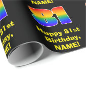 81ste verjaardag: Leuke, kleurrijke regenboog geïn Cadeaupapier (Rol Hoek)