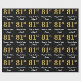 81ste verjaardag: luxe luxueuze Faux Gold-look # Cadeaupapier