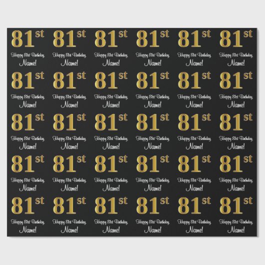 81ste verjaardag: luxe luxueuze Faux Gold-look # Cadeaupapier (Vlak)