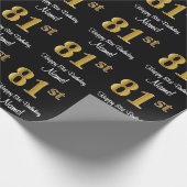 81ste verjaardag: luxe luxueuze Faux Gold-look # Cadeaupapier (Hoek)