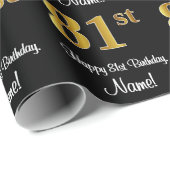 81ste verjaardag: luxe luxueuze Faux Gold-look # Cadeaupapier (Rol Hoek)