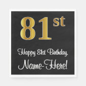 81ste verjaardag ~ Luxurieuze Faux Gold-look # Servet (Voorkant)