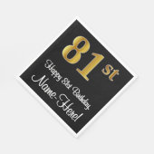 81ste verjaardag ~ Luxurieuze Faux Gold-look # Servet (Hoek)