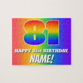 81ste verjaardag — Meerkleurig regenboogpatroon "8 Legpuzzel