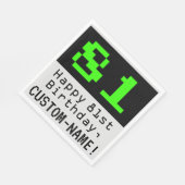 81ste verjaardag - Nerdy / Geeky Style "81" & Name Servet (Hoek)