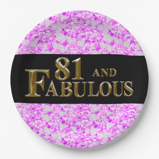 81ste verjaardag papieren bordje (Voorkant)