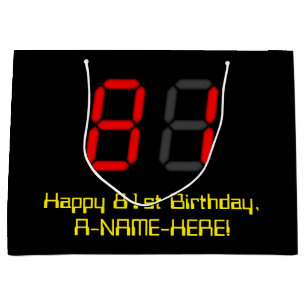 81ste Verjaardag: Rode Digitale Stijl "81" van de Groot Cadeauzakje