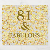 81ste verjaardag sparkling wijnetiket (Enkel label)