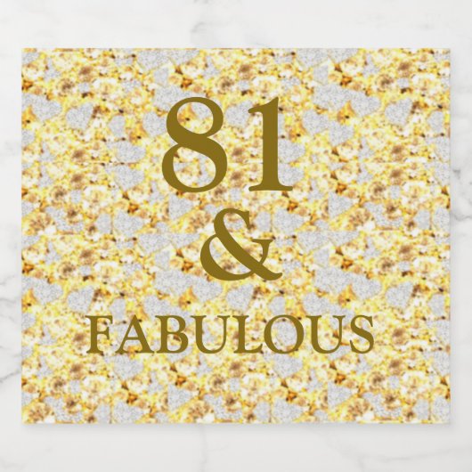 81ste verjaardag sparkling wijnetiket (Enkel label)