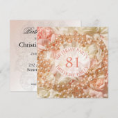 81ste verjaardag uitnodiging met parels (Voorkant / Achterkant)