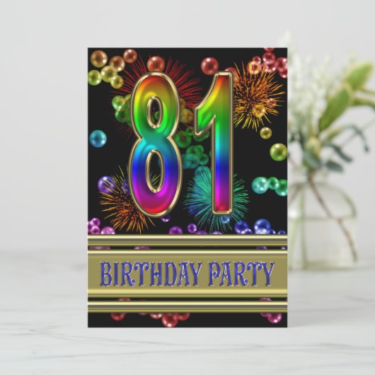 81ste verjaardag Uitnodiging van de partij van Bir (Staand voorkant)