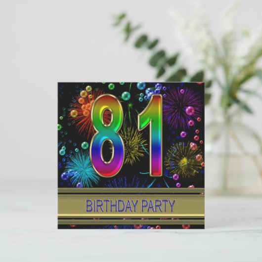 81ste verjaardag Uitnodiging van de partij van Bir (Staand voorkant)