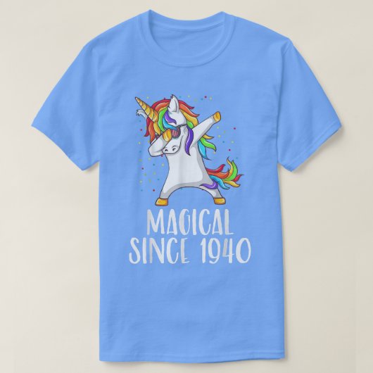81ste verjaardag, unicorn dab, Magisch sinds 1940 T-shirt (Design voorkant)