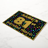 81ste verjaardag van de Vreugde - Fun, kleurrijk s Folie Uitnodiging (Gedraaid)