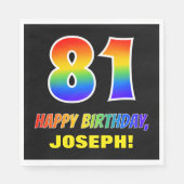 81ste verjaardag: Vet, Vun, Eenvoudig, Regenboog 8 Servet (Voorkant)