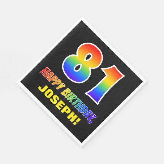 81ste verjaardag: Vet, Vun, Eenvoudig, Regenboog 8 Servet (Hoek)