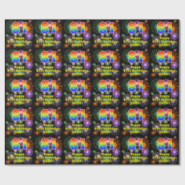 81ste verjaardag: vuurwerk, regenboogblik # "81" cadeaupapier