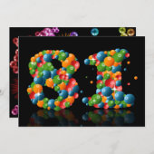 81ste verjaardagsfeestje, met bubbels en ballen kaart (Voorkant / Achterkant)
