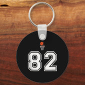 82 Aantal Basketbal Stijl  Witte Tanktop Sleutelhanger (Voorkant)