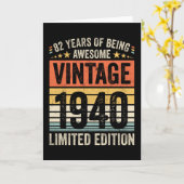 82 Jaar Awesome Vintage 1940 Kaart (Gele Bloem)