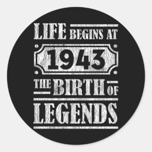 82 jaar oud 1943 Geboorte van de legende 82ste ver Ronde Sticker