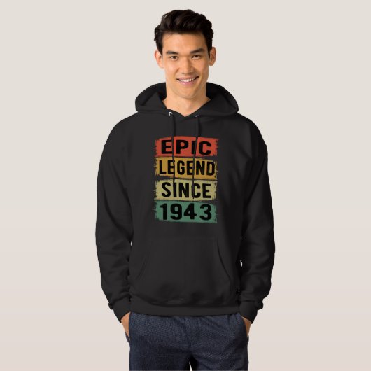 82 jaar oud Bday 1943 Epic Legend 82ste verjaardag Hoodie (Voorkant volledig)