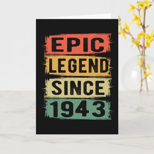 82 jaar oud Bday 1943 Epic Legend 82ste verjaardag Kaart (Gele Bloem)