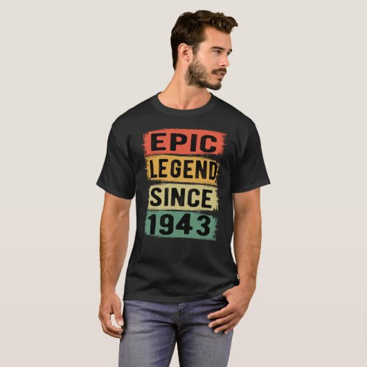 82 jaar oud Bday 1943 Epic Legend 82ste verjaardag T-shirt (Voorkant volledig)