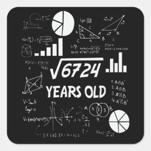 82 jaar oude Bday Wiskunde Teacher 82ste verjaarda Vierkante Sticker