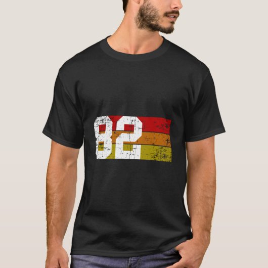 82 Retro 1982 40ste verjaardag Veertig jaar oud T-shirt (Voorkant)