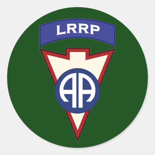 82d Airborne LRRP Recondo zakpatch Ronde Sticker (Voorkant)
