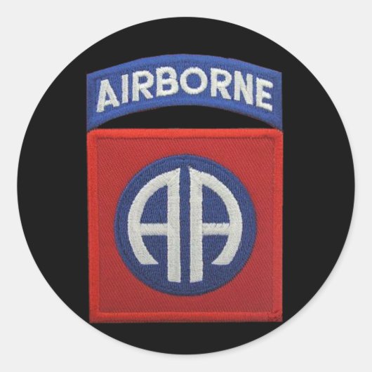 82e ABN Airborne Div Veterans Vets LRRP Ronde Sticker (Voorkant)